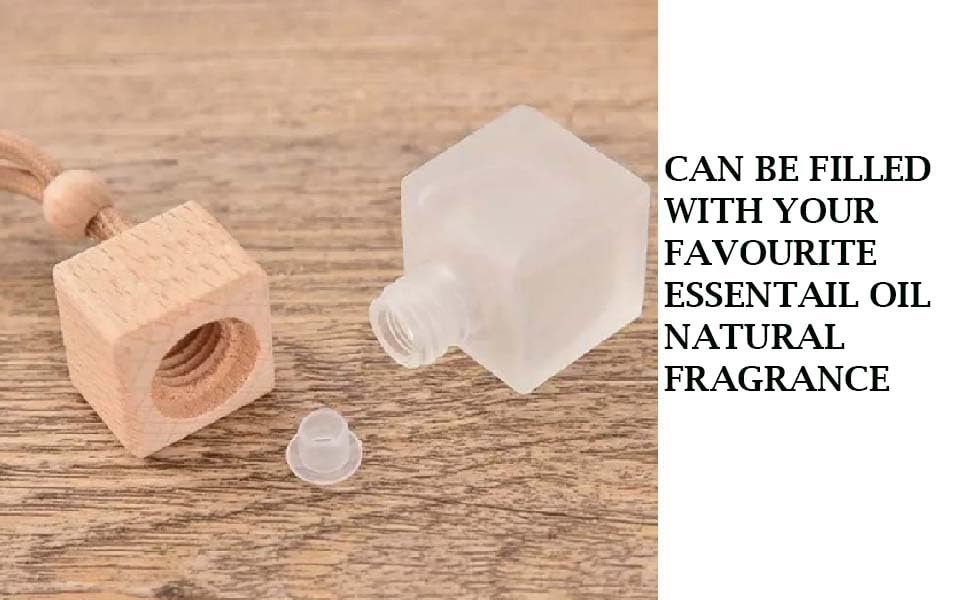 10ml Frosted Hanging Diffuser Bottle with Wooden Cap