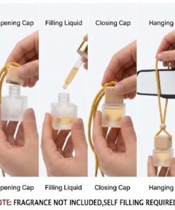 10ml Frosted Hanging Diffuser Bottle with Wooden Cap