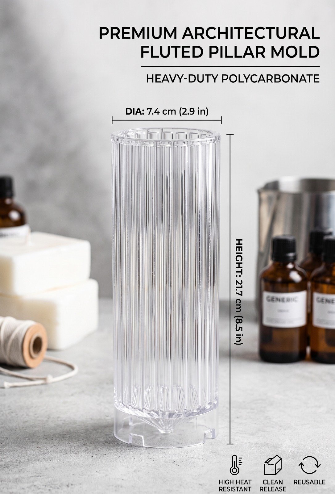 9 inch polycarbonate ribbed
