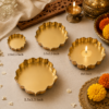 Metal urli flat lotus candle making