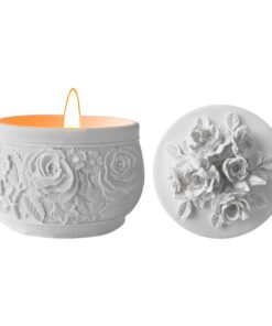 Vedini Concrete Storage Box Silicone Mold Rose Flower Storage Box DIY Cup Candle Holder Mold JKB-3412