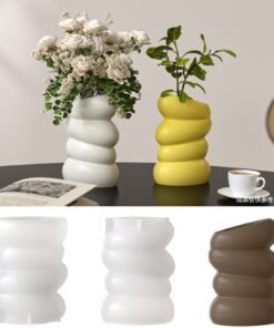 Vedini Pebble Vase Silicone Mold Handmade DIY Gypsum Cement Aroma Diffuser Stone Decorative Flower Pot Resin Mold JKB-3406