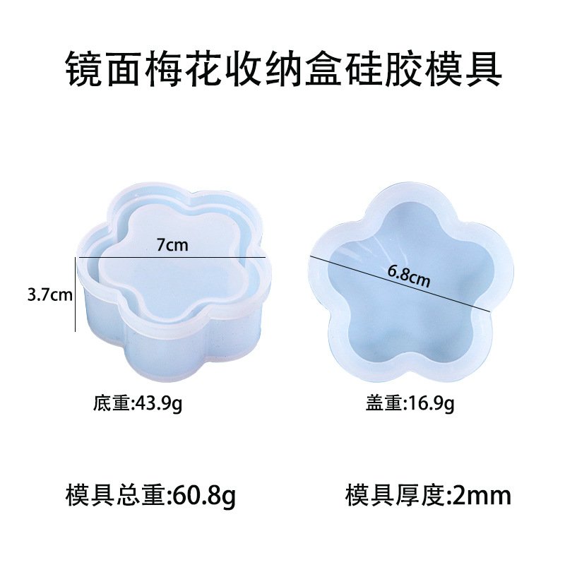 Vedini Concrete And Resin Flower Shape Storage Box Silicon Mold JKB-3426 - Image 3