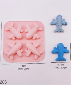 Alternative view of Vedini 4 Cavity Airplane Silicone Mold for Jelly , Soap, And DIY Kits JKB-3399