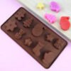 Vedini 10 Cavity Different New Christmas Series Gift Box Chocolate Mold Five-Pointed Star Gift Box Fire Paint Wax Stand MoldJKB-3442