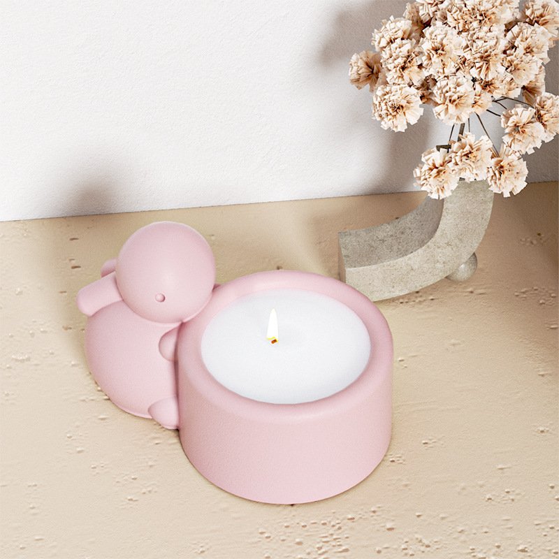 Vedini Concrete Cute Bunny Candle Holder/Candle Stick Silicone Mold JKB-3405 - Image 4