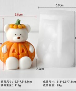 Alternative view of Vedini Pumpkin Bear Aromatherapy Candle Silicone Mold DIY Halloween Pumpkin Decoration Ornament Candle Mold JKB-3408