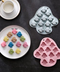 Vedini 12 Cavity Mushroom-Shaped Silicone Mold for Resin, Cake Mold, Chocolate Mold, Soft Candy Baking Tool JKB-3414