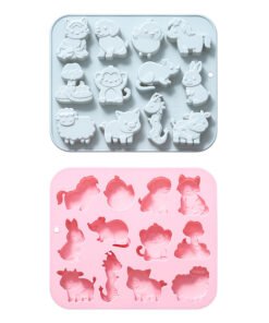 Alternative view of Vedini12 CavitySilicone Mold with 12 Animal Themes, Baking Tool, DIY Kit,Chocolate Cake Mold, Resin MoldJKB-3436
