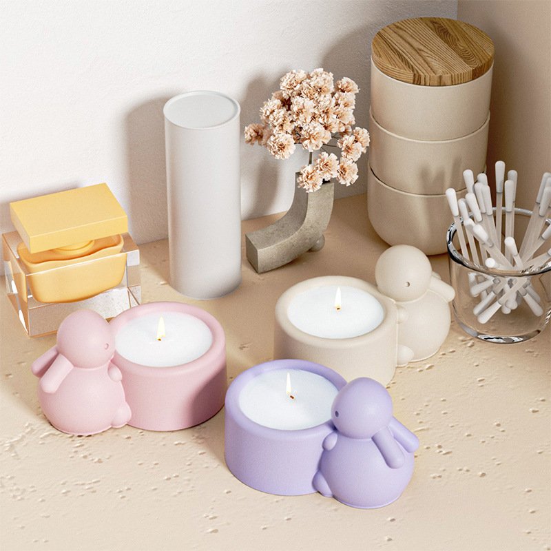 Vedini Concrete Cute Bunny Candle Holder/Candle Stick Silicone Mold JKB-3405 - Image 5