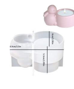 Alternative view of Vedini Concrete Cute Bunny Candle Holder/Candle Stick Silicone Mold JKB-3405