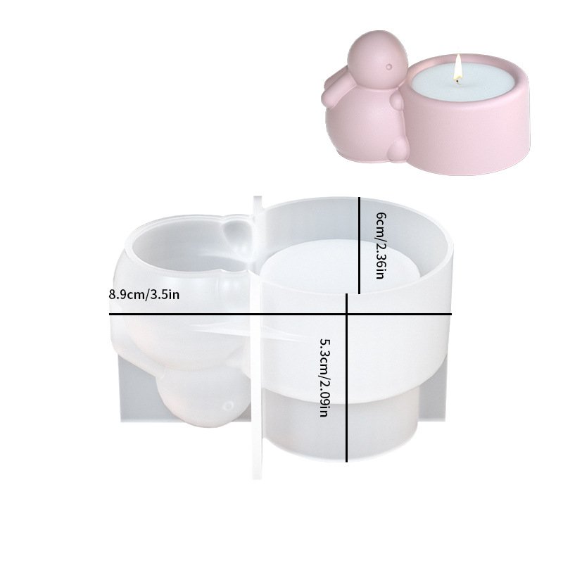 Vedini Concrete Cute Bunny Candle Holder/Candle Stick Silicone Mold JKB-3405 - Image 2