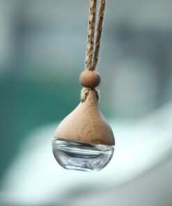 Premium Hanging Car Perfume Bottle with Wooden Diffuser Cap