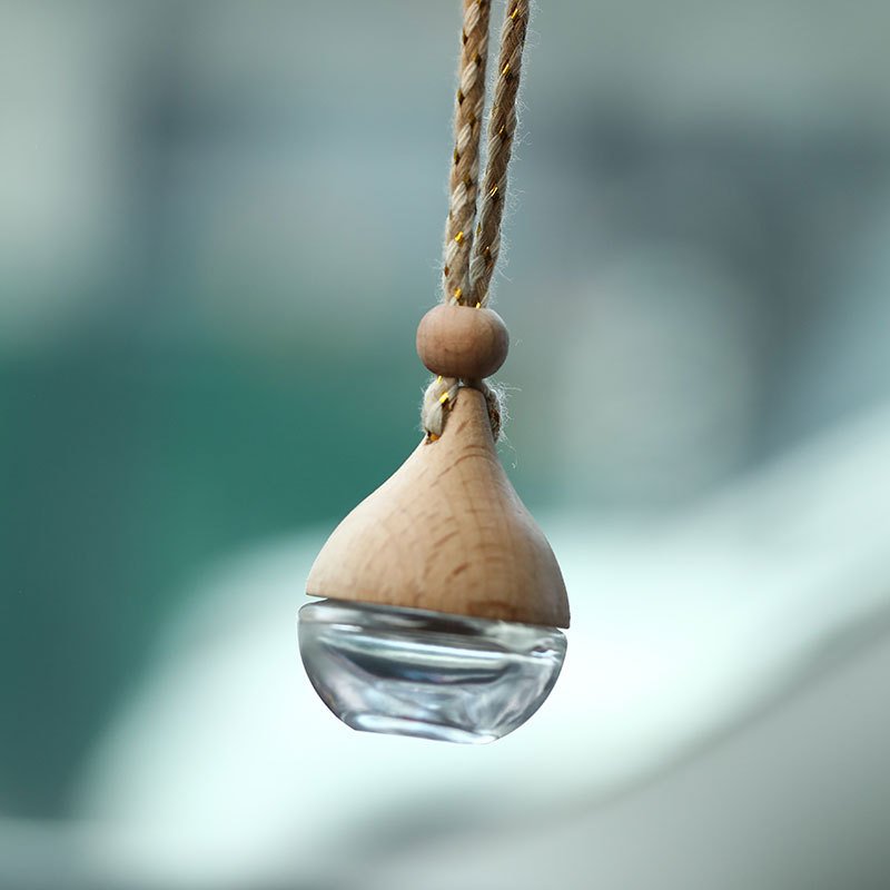 Premium Hanging Car Perfume Bottle with Wooden Diffuser Cap