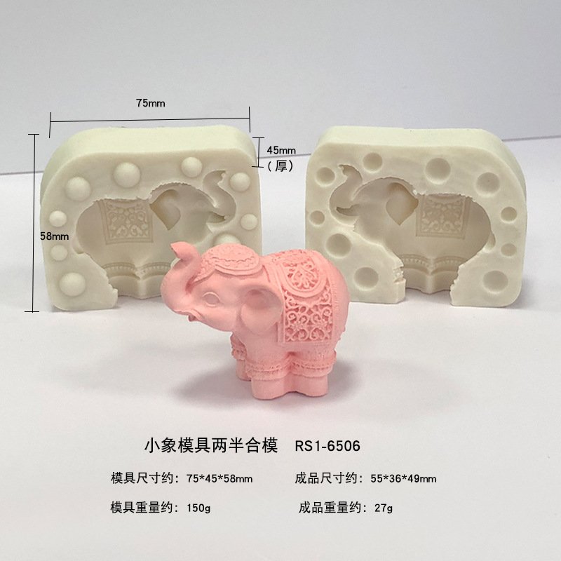 Vedini 3D Stereo Elephant Shape Fondant Cake Mold Soap Mold Plaster Mold Pudding Mold Elephant Scented Candle Mold JKB-3444 JKB- - Image 2
