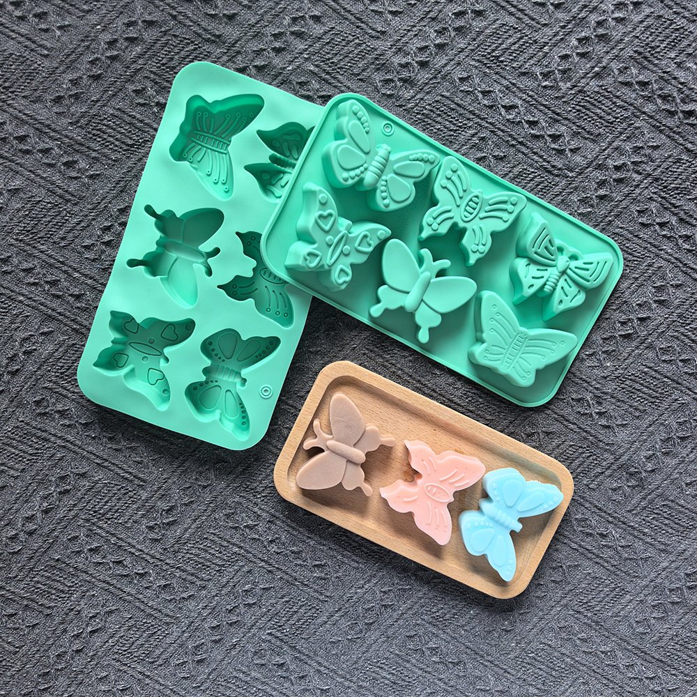 Vedini 6 Cavity Butterfly Shape Silicon Mold For Candle ,Soap and DIY Kits JKB-3439