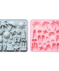 Alternative view of Vedini 22 Cavity Summer Beach Vacation Themed Silicone Mold for Baking Cakes, DIY Kits, and Chocolate JKB-3431