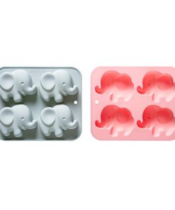 Alternative view of Vedini 4-Cavity Elephant-Shaped Cake Mold, Chocolate Baking Ice Tray Mold, DIY Kit ,Handmade Soap Animal Silicone Mold JKB-3433