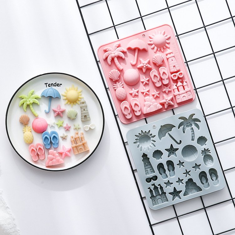 Vedini 22 Cavity Summer Beach Vacation Themed Silicone Mold for Baking Cakes, DIY Kits, and Chocolate JKB-3431 - Image 5