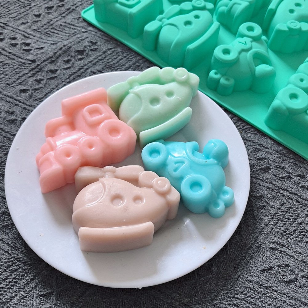 Vedini 8 Cavity Car Helicopter Cake Silicone Mold DIY Chocolate Mousse Cake Baking Mold JKB-3438 - Image 4