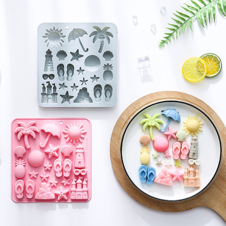 Vedini 22 Cavity Summer Beach Vacation Themed Silicone Mold for Baking Cakes, DIY Kits, and Chocolate JKB-3431 - Image 4