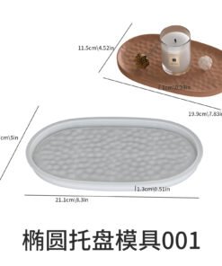 Alternative view of Vedini Concrete Water Ripple Oval Aromatherapy Gypsum Tray Silicone Mould DIY Jewelry Storage Dish Glue Dropping Mould JKB-3407