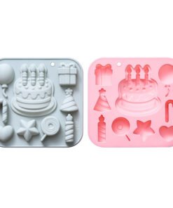 Alternative view of Vedini 9-Cavity Birthday Cake Themed Silicone Mold Baking Tool Chocolate Mold Resin Cake Mold JKB-3434