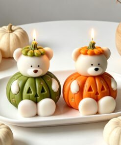 Vedini Pumpkin Bear Aromatherapy Candle Silicone Mold DIY Halloween Pumpkin Decoration Ornament Candle Mold JKB-3408