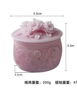 Alternative view of Vedini Concrete Storage Box Silicone Mold Rose Flower Storage Box DIY Cup Candle Holder Mold JKB-3412
