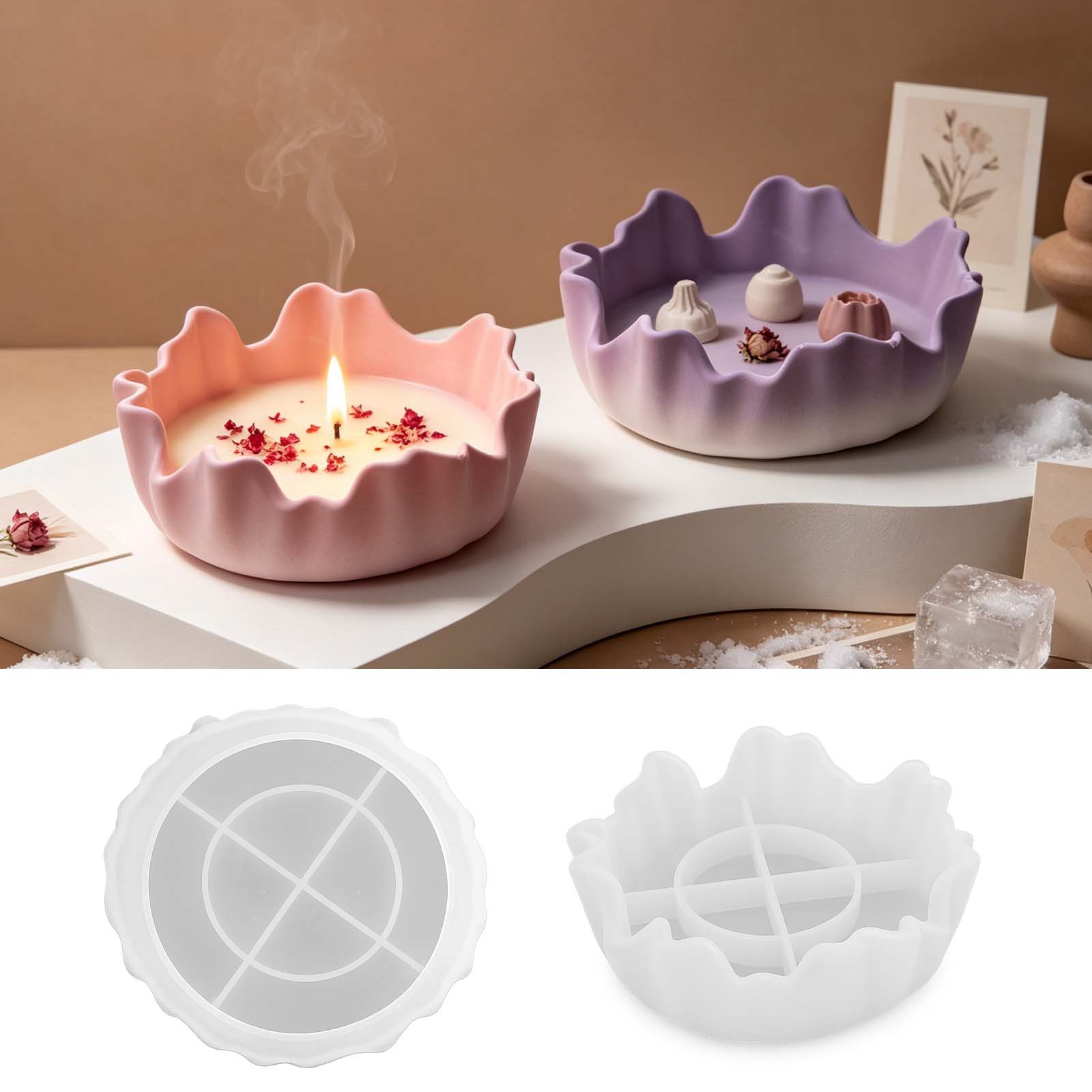 Vedini Irregular Storage Bowl Silicone Mold Irregular Fruit Tray Gypsum Silicone Mold JKB-3446