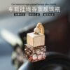 10ml Hanging Car Diffuser Glass Bottle – Multi Color (Random Dispatch) | Wooden Cap Aroma Perfume Bottle for Car & Room - Image 2