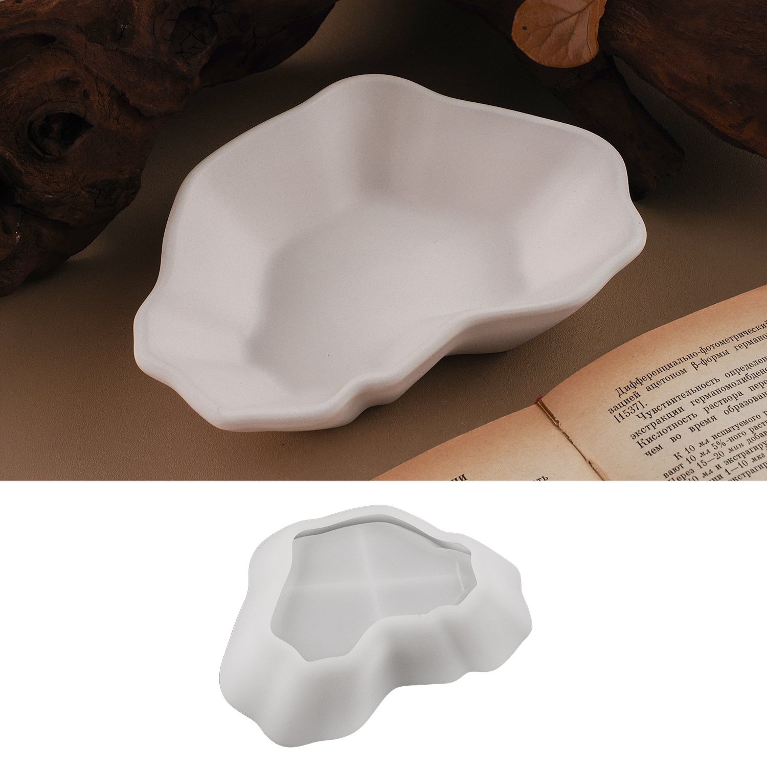 Vedini Concrete Resin Cement Gypsum Irregular Candle Cup Bowl Storage Plate Cup Storage Mold Mirror Silicone Mold JKB-3411 - Image 3