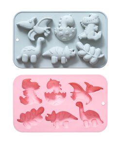 Alternative view of Vedini 6 Cavity Dinosaur Leaf-Shaped Silicone Mold for Handmade Soap, DIY Kits,Soft Candy, Chocolate, Ice Cubes, and Cake Molds JKB-3435