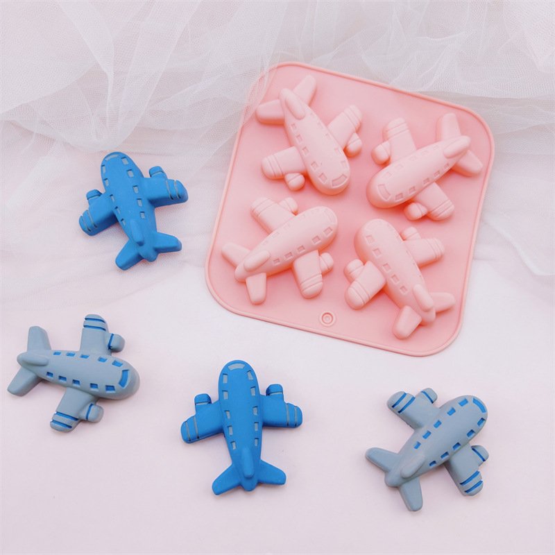 Vedini 4 Cavity Airplane Silicone Mold for Jelly , Soap, And DIY Kits JKB-3399