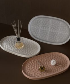 Vedini Concrete Water Ripple Oval Aromatherapy Gypsum Tray Silicone Mould DIY Jewelry Storage Dish Glue Dropping Mould JKB-3407