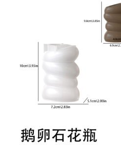 Alternative view of Vedini Pebble Vase Silicone Mold Handmade DIY Gypsum Cement Aroma Diffuser Stone Decorative Flower Pot Resin Mold JKB-3406
