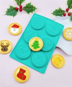 Vedini 6 Cavity Round Christmas Decoration Silicone Mold For Decoration, Handmade Biscuit And Chocolate Cake Mold JKB-3441