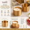 Vedini Premium Gold Metal Candle Bowl