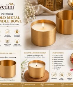 Vedini Premium Gold Metal Candle Bowl