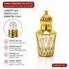 Vedini 8ml Luxury Electroplated Thick Glass Roll-On Perfume Bottle with Golden Crown Cap for Attar Essential Oil and Fragrance Packaging