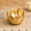 Vedini Premium Golden Lotus Urli Bowl for Floating Candles & Flowers | Traditional Indian Decorative Urli for Home, Office, Wedding & Diwali Festival Decor | Centerpiece Flower Bowl - Image 2