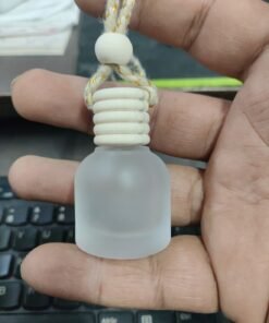 10ml Frosted Hanging Car Perfume Bottle with Wooden Diffuser Cap and Cotton Rope for Car Air Freshener