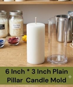 6x3 Inch Plain Pillar Candle Polycarbonate Mold | Clear Cylindrical Plastic Mould