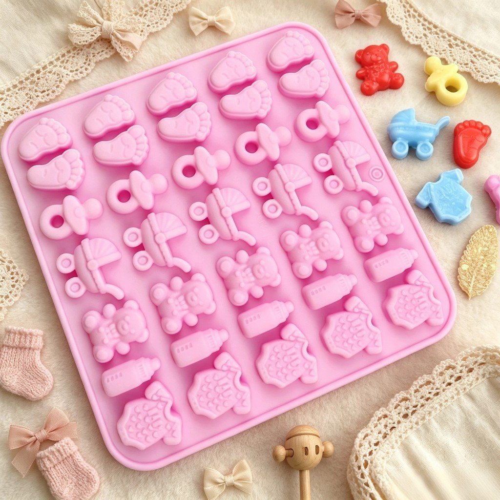 35-Cavity Baby Shower Silicone Mold – Gummies, Chocolates & Wax Melts (JKB-3454) By Vedini