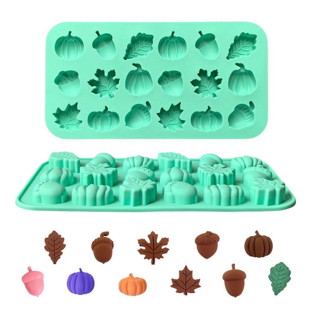Vedini 18 Cavity Leaf, Pumpkin, Acorn Silicone Chocolate Mold DIY Cake Candy Decoration Mold JKB-3450 - Image 3