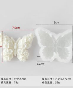 Alternative view of Vedini New Sakura Butterfly Candle Silicon Mold JKB-3481