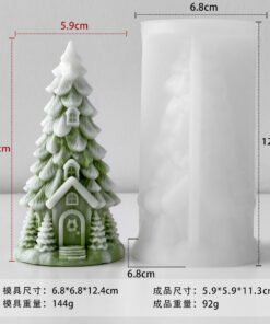 Vedini New Christmas Tree House Scented Candle Mold DIY Christmas Candle Gypsum Resin Silicone Mold JKB-3487 - Type B