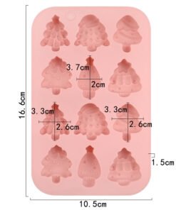 Alternative view of Vedini 12 Cavity 6 Different Types of Christmas Tree Silicone Molds DIY Christmas Decoration Resin Molds Candy Cake Molds JKB-3449