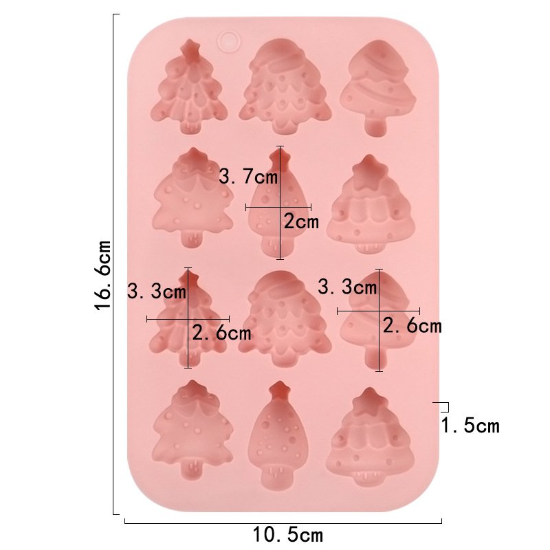 Vedini 12 Cavity 6 Different Types of Christmas Tree Silicone Molds DIY Christmas Decoration Resin Molds Candy Cake Molds JKB-3449 - Image 2