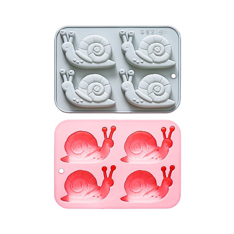 Vedini 4 Cavity Cartoon Snail Silicone Cake Mold DIY Handmade Cold-Processed Soap Mold, DIY Kits JKB-3447 - Image 3